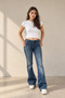 Women's Low Waist Spanish Flare Jean Pants Y2K Flare Denim - 2