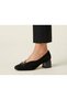 Genuine Leather Suede Stilletto Block Heeled Women's Shoes