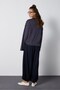 Women's Navy Blue Elastic Waist Denim Shalwar Trousers 32031 - 4