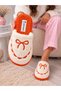 Women's Plush House Slippers Ribbon Embroidery Closed Toe House Slippers Non-Slip Sole Winter Women's House Dowry Slippers Stc1359 - 4