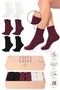 Bamboo Women's Elasticless Black-White-Burgundy Seamless Premium Socks Boxed 6-Piece / Non-Marking / Non-Tightening Socks