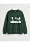 Soccer printed premium crew neck long sleeve sweatshirt