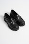Black Croco Buckle Women's Stylish Loafer Shoes - 5