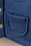 Children's Embroidered Double Layer Lined Fiber-Filled Quilted Jacket Buttoned Cardigan Coat - 3