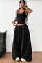 Draw Black Extra Loose Wide Leg Adjustable Elastic Lace-Up 2 Thread Oversize Sweatpants - 2