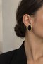 Gold Black Jewelled Earrings