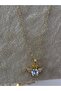 Women's Gold Crown Figured Angel Wing Zircon Stone Sparkling Necklace - 2