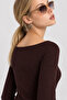 Boat Neck Basic Knitwear Sweater Lki̇0063 Brown - 5