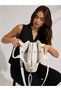 Women's White Leather Large Size Daily University Hand & Shoulder Bag - 5