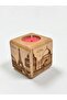 Wooden Cube Candle Holder – 7cm Laser Engraved "Around the World" Landmarks Tealight Holder, Travel Theme Home Decor & Gift