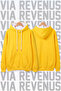 Unisex Wide Fit Yellow Hoodie Sweatshirt - 3-Thread Fleece Hood Lining with Drawstring Detail