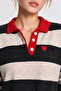 Striped Embroidered Oversize Knitwear Sweater Lki̇0060 Stone Anthracite - 4