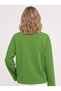 Women's 100% Cotton Crew Neck Long Sleeve T-Shirt Green - 3