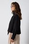 Women's Black Premium Wide Cut Poplin Shirt with Scarf 32008 - 5