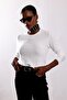 Ecru Sequined Knitwear Sweater 4349 - 4