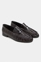 Capri Brown Crocodile Genuine Leather Saraç Drawstring Detail Flat Sole Women's Loafer - 4