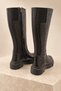Women's Genuine Leather Black Elastic Riding Boots - 6