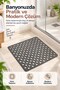Perforated Non-Slip Bathroom Shower Mat Square Bubble Design Anthracite 54X54 cm