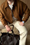 Kirba Suede Material Oversize Zippered Men's Bomber Jacket - 4
