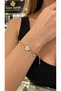 Xuping White Flower and Heart Charm Detailed Steel Women's Bracelet - 2