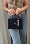 Women's Brown Suede Bag - Adjustable Long Strap Hand and Shoulder Bag - with Charm Gift