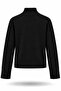 Black Mock Neck Zippered Cardigan 0657 - 2