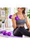 1KG Hex Dumbbell Pair – Vinyl Coated Hand Weights for Home Gym, Strength Training, Fitness, Aerobics & Workout – Purple - 2
