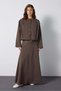 Women's Brown Premium Pleated Detailed Short Lined Trench Coat 32007 - 4