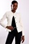 Ecru Buttoned Tweed Jacket 03044 - 2