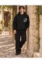 Vav and Semazen Embroidered Kilim Appliqué Black Super Oversize Hooded Hoodie Sweatshirt - 5