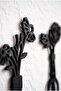 Vase-Shaped Three-Piece Wooden Tabletop, Black Wall Decor, Modern Ornament, Vase 40X15 cm - 3