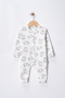 Set of 3 Nude Tone Patterned 100% Cotton Ribbed Baby Rompers - 6