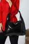 Black Women's Large Shoulder Bag Premium Faux Leather Spacious and Convenient Stylish Daily Tote Bag - 6