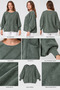 Women's Italian Style Oversized Knitwear Blouse with Bat Sleeves and Side Slits with Pocket Detail - 6