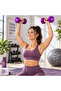 3KG Hex Dumbbell Pair – Vinyl Coated Hand Weights for Home Gym, Strength Training, Fitness, Aerobics & Workout – Purple - 4