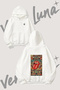 Rolling Stones Design Back Printed White Hooded Sweatshirt
