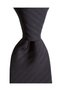 Striped Black Silk Tie – 7.5 cm Wide - 6