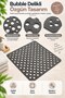 Perforated Non-Slip Bathroom Shower Mat Square Bubble Design Anthracite 54X54 cm - 2