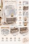 Unbreakable Transparent Makeup Organizer and Jewelry Box with Lid, White, 2 Drawers, with Carrying Handle, 27X19X36 cm - 2
