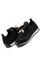 Women's Black Beaded Detailed Stoned Comfortable Non-Slip Sole Sneaker Casual Sports Shoes - 4