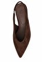Brown Low Wedge Heel Open Back Shoes 26209 - 3