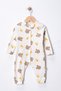 Set of 3 Nude Tone Patterned 100% Cotton Ribbed Baby Rompers - 7