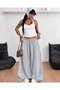 Casual Wide-Lette Oversize Sweatpants with Adjustable Elastic Laces and 2 Threads - 2