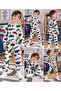 Boys' Car and Racing Patterned 2-Piece Pajama Set Gray - 3
