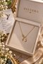 Steel Necklace with Colorful Drop Stones and Hummingbird Figure (Gold Color) - 3