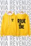 Biker Printed Yellow Wide Fit Hoodie - 3 Thread Fleece Hood Lining with Rope Detail