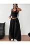 Casual Wide-Lette Oversize Sweatpants with Adjustable Elastic Laces and 2 Threads - 3