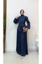 Drapeli Belt Detailed Premium Hijab Evening Dress - 3