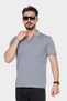 Men's Dad and Middle-Aged Combed Cotton T-Shirt with Collar and Pocket, Jacquard Patterned Fabric, Classic Cut - 2