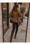 Women's Standing Collar Waist-Tie Soft Textured Suede Jacket - 7